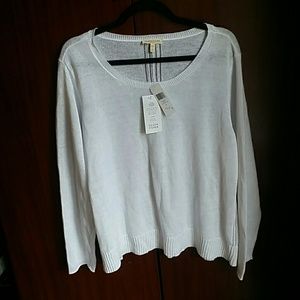 EILEEN FISHER Womens 1x White LINEN Sweater
